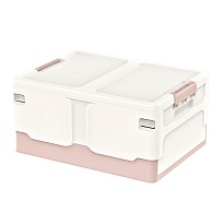 Ящик пластиковый складной белый, дно розовое, 480х360х240 мм в Волгограде