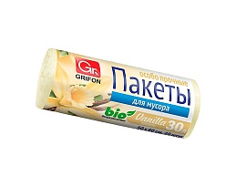 Мешки для мусора 30 л, ароматизированные, Ваниль, бежевые, в рулоне 20 шт., ПНД, 9 мкм, 560х530 мм, GRIFON Aroma, 101-020 V в Волгограде