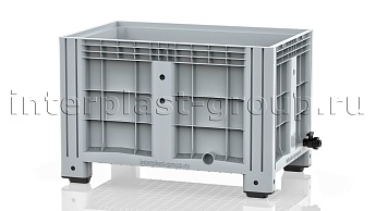 Контейнер iBox сплошной на ножках с краном серый в Волгограде