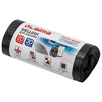 Мешки для мусора 20 л, черные, в рулоне 30 шт., ПНД, 8 мкм, 500х450 мм, LAIMA, 601376 в Волгограде