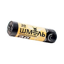 Мешки для мусора 30 л, черные, в рулоне 30 шт., ПНД, 7 мкм, 600х500 мм, ШМЕЛЬ, 4625 в Волгограде