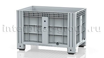Контейнер iBox сплошной на ножках с пробкой 1 дюйм серый в Волгограде