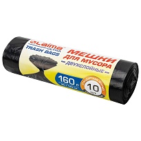 Мешки для мусора 160 л, черные, в рулоне 10 шт., ПВД, 30 мкм, 1200х900 мм, LAIMA ULTRA, 607694 в Волгограде
