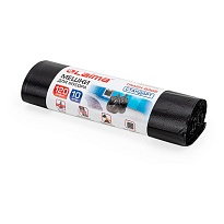 Мешки для мусора 120 л, черные, в рулоне 10 шт., ПНД, 14 мкм, 1100х700 мм, LAIMA, 601385 в Волгограде