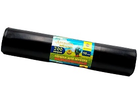 Мешки для мусора 200 л, ароматизированные, черные, в рулоне 10 шт., ПВД, 100 мкм, 1200х800 мм, Добрыня, Dob20010black в Волгограде