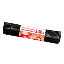 Мешки для мусора 240 л, черные, в рулоне 10 шт., ПВД 100 мкм, 1350х900 мм, Концепция Быта, 603887 в Волгограде