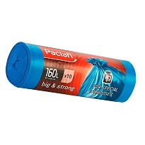 Мешки для мусора 160 л, синие, в рулоне 10 шт., ПВД, 21 мкм, 1200х870 мм, PACLAN Big&Strong, 604075 в Волгограде