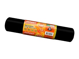 Мешки для мусора 180 л, ароматизированные, черные, в рулоне 10 шт., ПВД, 80 мкм, 1100х930 мм, EXPORT, exp18010142 в Волгограде