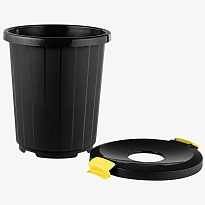 Мусорный бак с крышкой - воронкой на колесах 105 л темно-серый 105 темно-серый в Волгограде Мусорный бак с крышкой - воронкой на колесах 105 л темно-серый 105 темно-серый в Волгограде