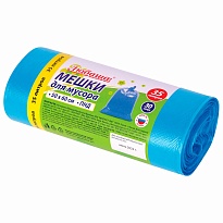 Мешки для мусора 35 л, синие, в рулоне 30 шт., ПНД, 10 мкм, 600х500 мм, Любаша, 608091 в Волгограде