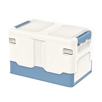 Ящик пластиковый складной белый, дно синее, 370х240х240 мм в Волгограде