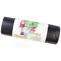 Мешки для мусора 220 л, черные, в рулоне 10 шт., ПВД, 29 мкм, 1100х830 мм, Концепция Быта ЭкоДом, 604924 в Волгограде