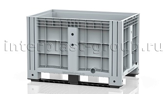 Контейнер iBox сплошной на полозьях с пробкой 1 дюйм серый в Волгограде