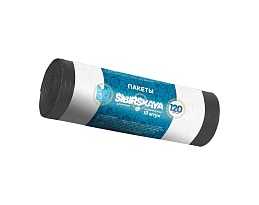 Мешки для мусора 120 л, черные, в рулоне 10 шт., ПНД, 14 мкм, 1100х700 мм, SIBIRSKAYA, 101-008 S в Волгограде