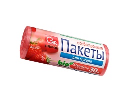 Мешки для мусора 30 л, ароматизированные, Клубника, красные, в рулоне 20 шт., ПНД, 9 мкм, 560х530 мм, GRIFON Aroma, 101-020 K в Волгограде