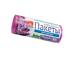 Мешки для мусора 30 л, ароматизированные, Лаванда, сиреневые, в рулоне 20 шт., ПНД, 9 мкм, 560х530 мм, GRIFON Aroma, 101-020 La в Волгограде