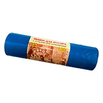 Мешки для мусора 100 л, с завязками, синие, в рулоне 10 шт., ПВД, 40 мкм, 840х670 мм, Концепция Быта Vitalux, 604933 в Волгограде