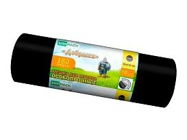 Мешки для мусора 180 л, ароматизированные, черные, в рулоне 10 шт., ПВД, 100 мкм, 1100х930 мм, Добрыня, Dob18010black в Волгограде